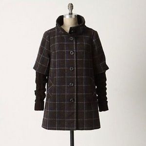 Anthropologie Idra Window Pain Wool Coat